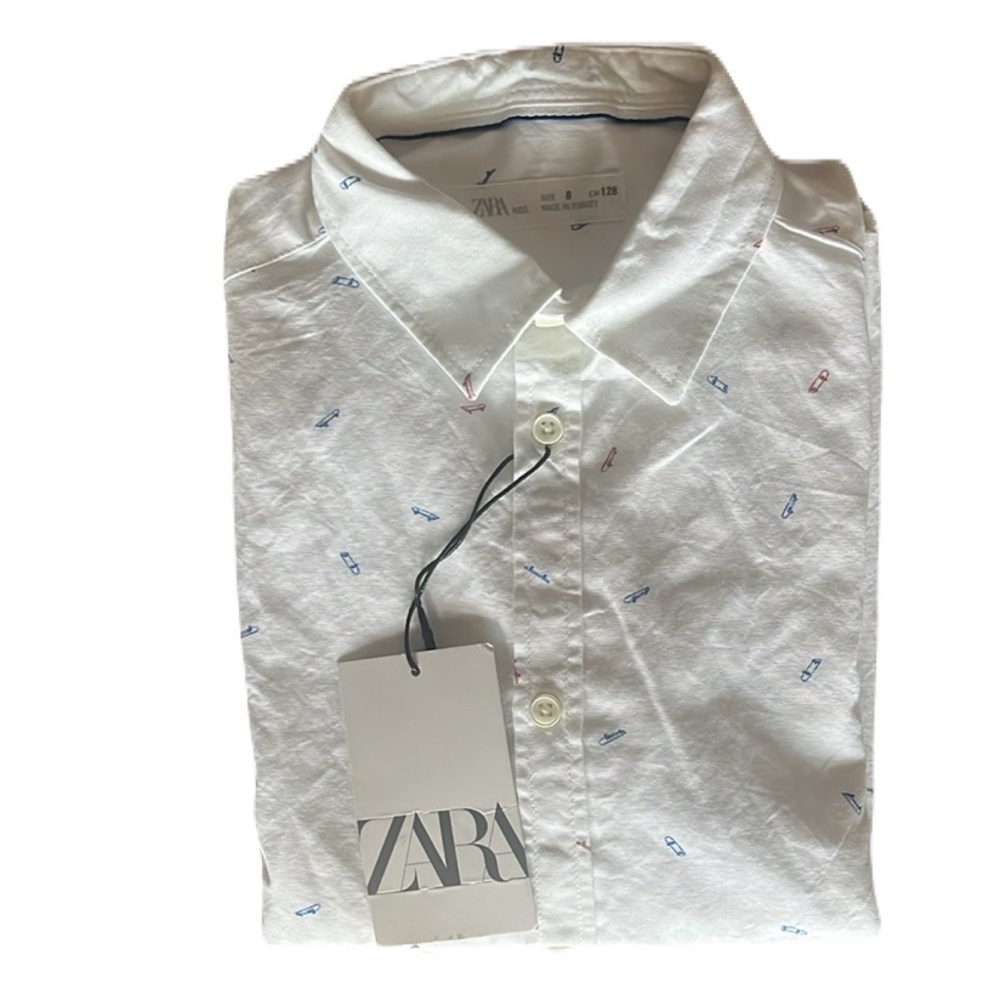 Zara kids Button Down Shirt Size 8 New With Tag